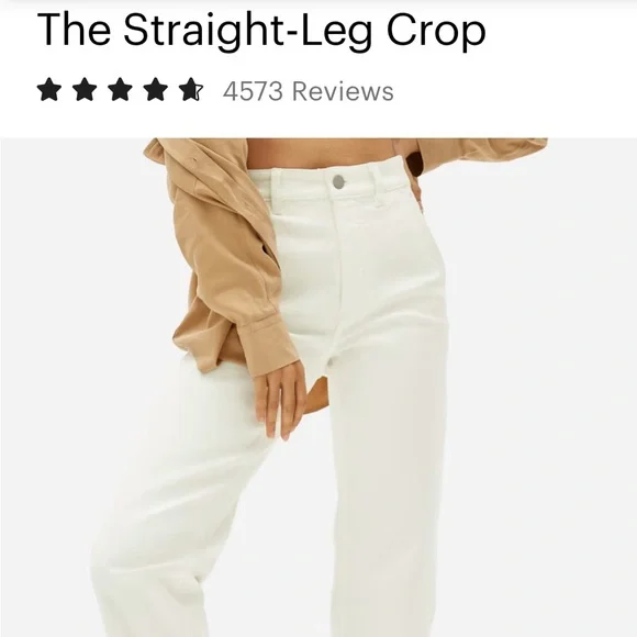 Everlane straight leg crop jeans bone/white -00